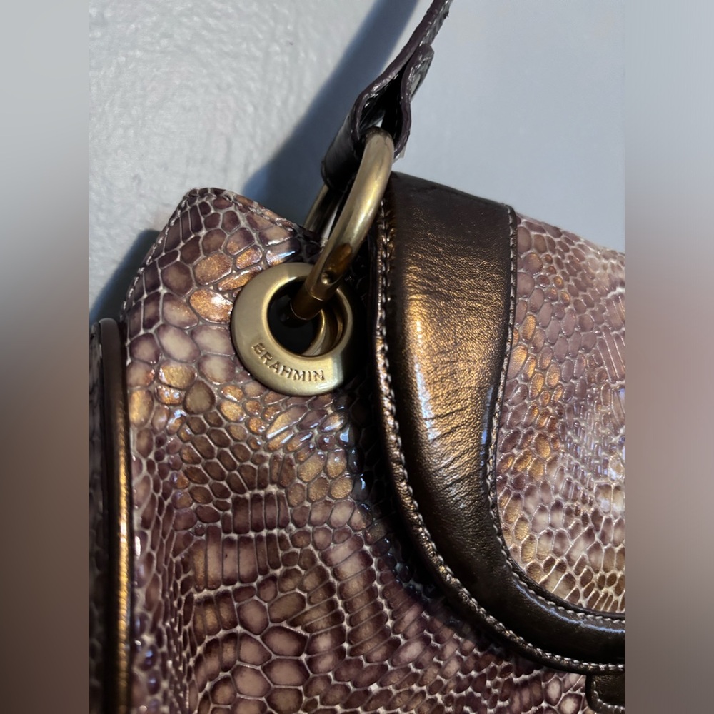 Brahmin Patent Python Euc Handbag - image 4